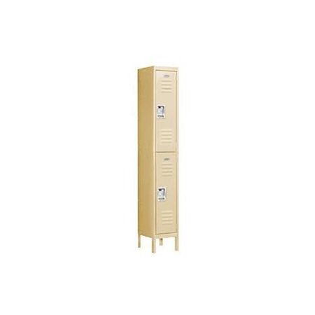 SALSBURY INDUSTRIES Salsbury Industries 62162TN-U 12 in. W x 78 in. H x 12 in. D Standard Metal Locker-Double Tier-1 Wide-Tan-Unassembled 62162TN-U